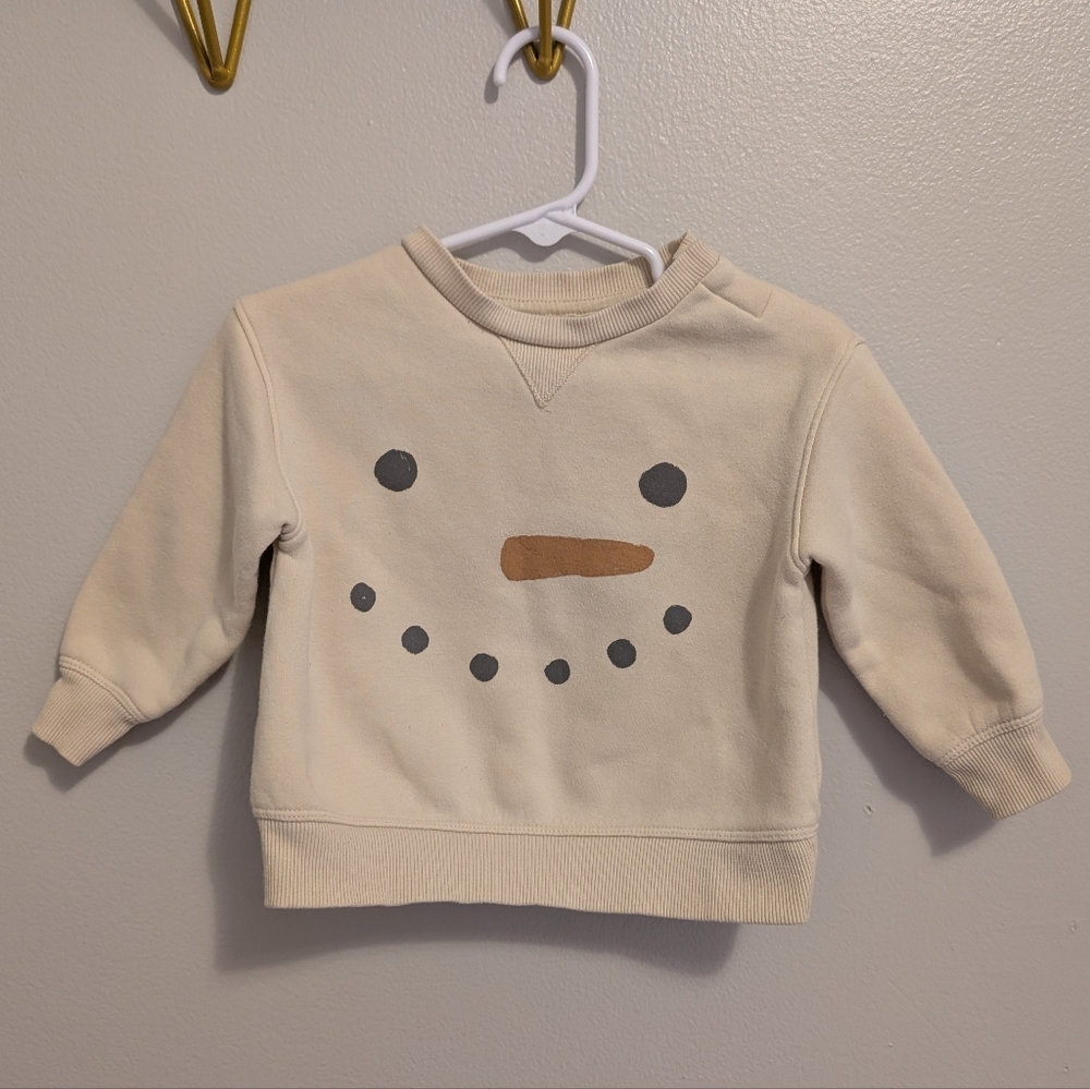Little Co. - Oversized Cream Snowman Sweatshirt